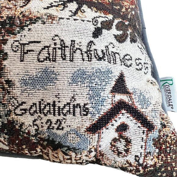 Decorative Tapestry Throw Pillow "Ingredients For A Happy Home" - Picture 13 of 14